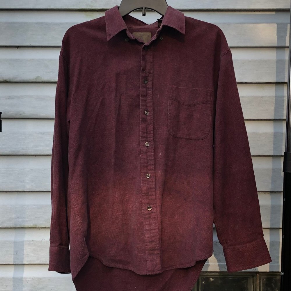 Burgundy St. John's Bay Flannel Button Down Shirt